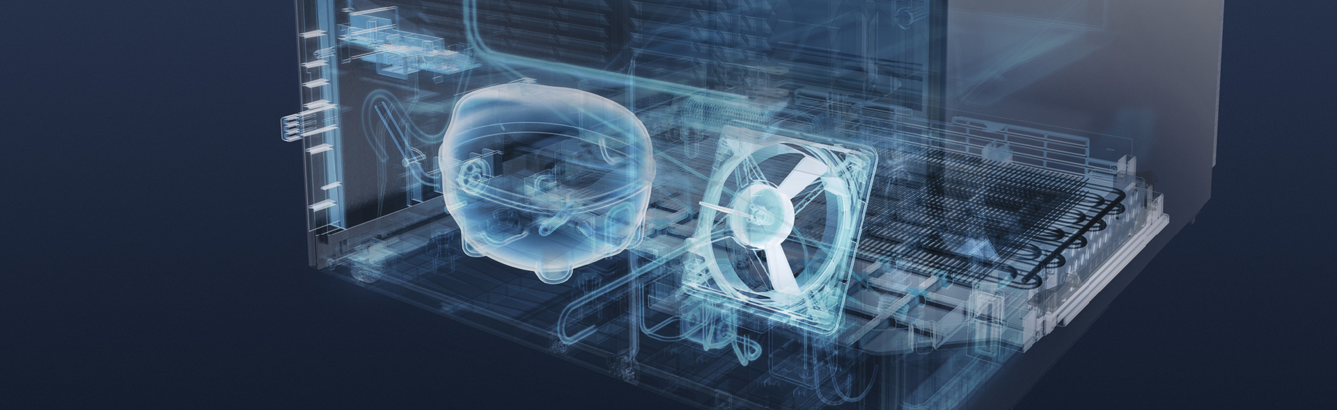 Blick ins Innere eines Kühlgeräts