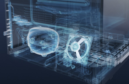 Blick ins Innere eines Kühlgeräts