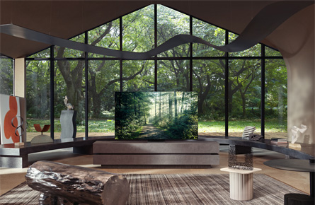 Fernseher in offenem Wohnzimmer