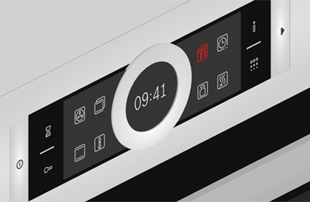 Display eines Herdes mit verschiedenen Einstellungen