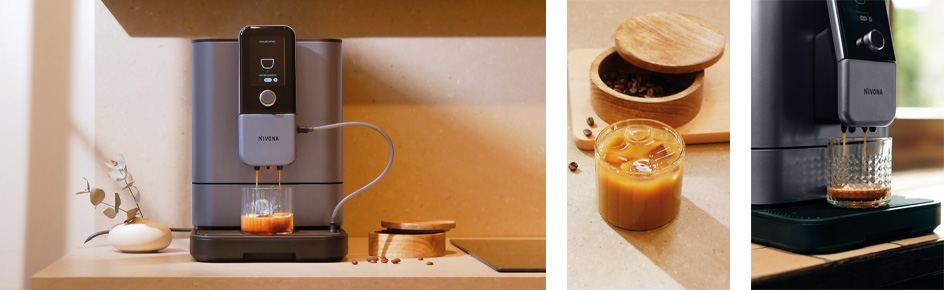 Kaffeemaschine aus verschiedenen Winkeln