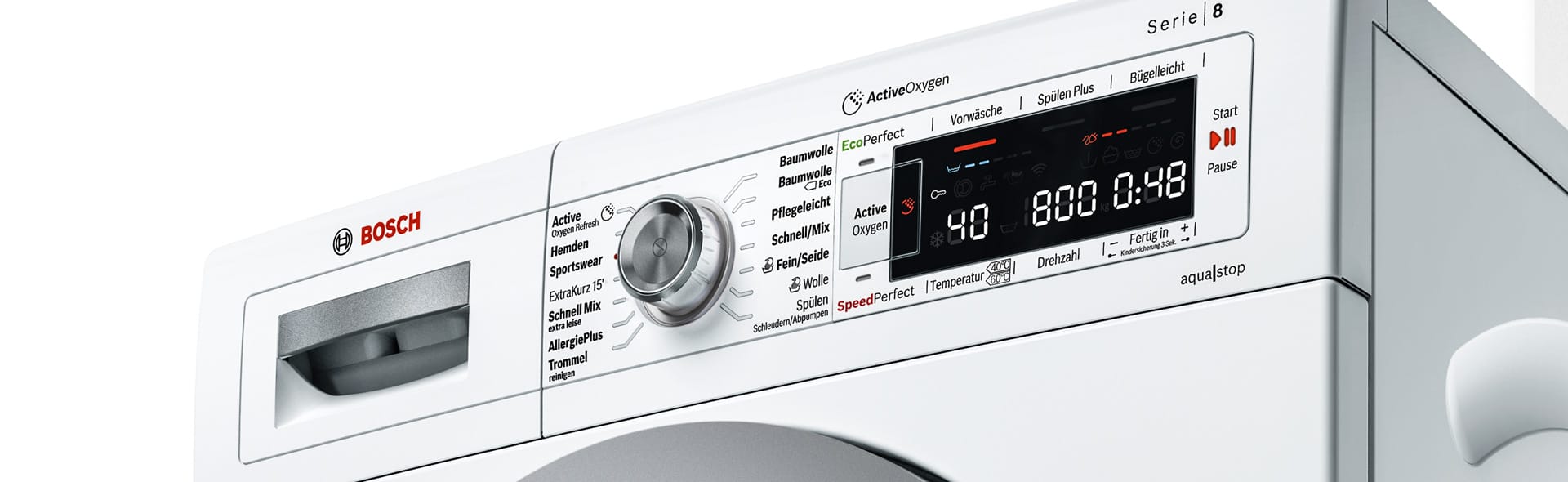 Einstellungen einer Waschmaschine