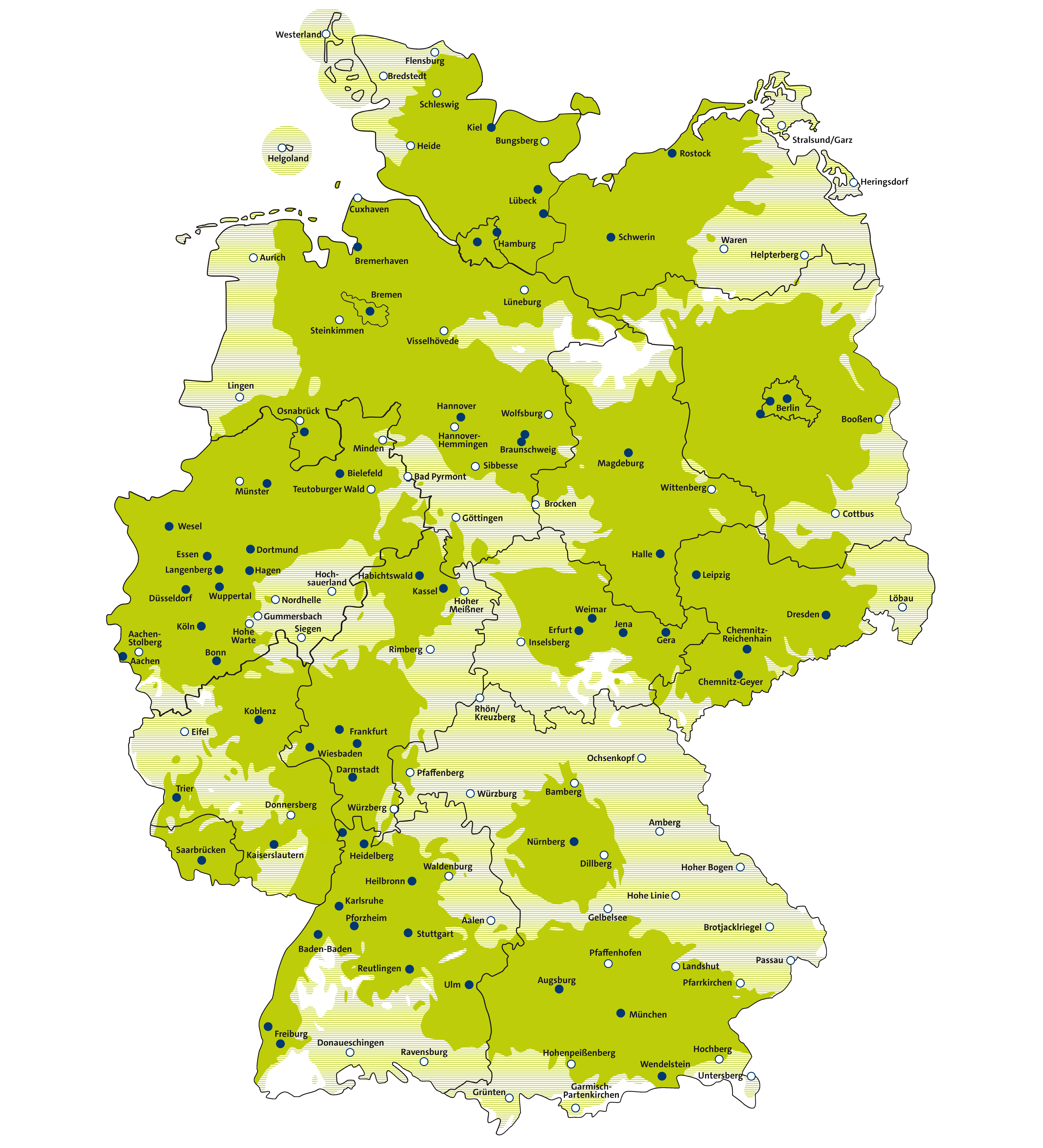 Deutschlandkarte des Empfangs