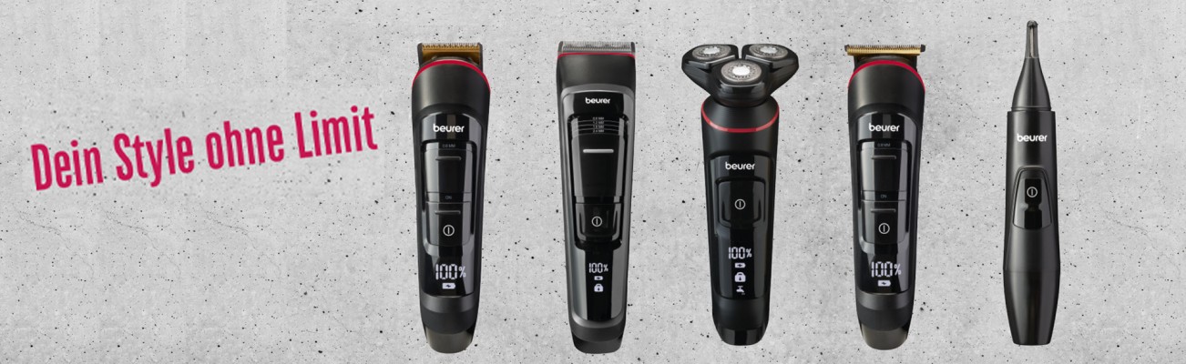 Kopfzeilenbild für die Seite „Die besten Haarschneider, Rasierer und Trimmer von Beurer“