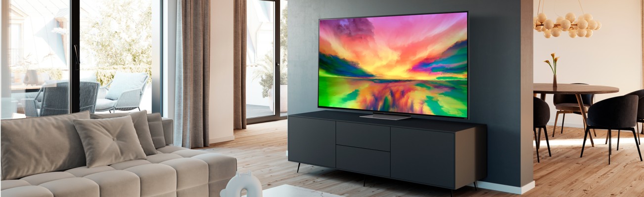 Kopfzeilenbild für die Seite „LG QNED82: 4K-QNED-Technologie und umfangreichem Entertainment“