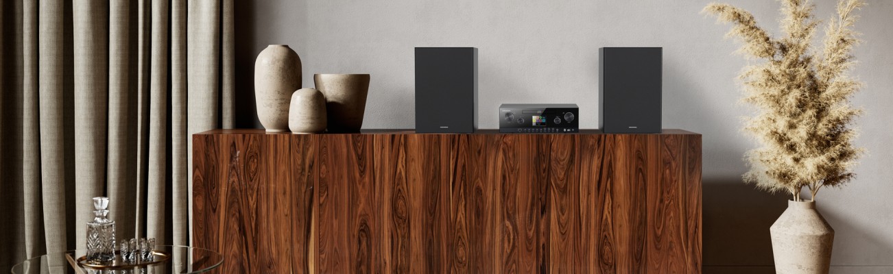 Kopfzeilenbild für die Seite „Stylische Soundbars, kompakte HiFi-Anlagen und praktisches Internetradio von Grundig“
